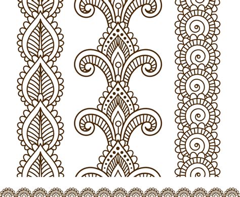 Indian Mehndi Henna Line Lace Elements Patterns Free Vector Cdr