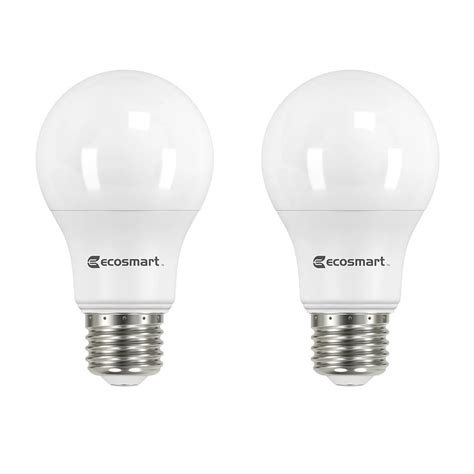 Ecosmart 60w Equivalent Soft White 2700k A19 Led Light Bulb 2 Pack