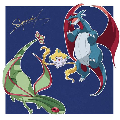 Jirachi Flygon And Salamence Pokemon Drawn By Akiwashi Danbooru