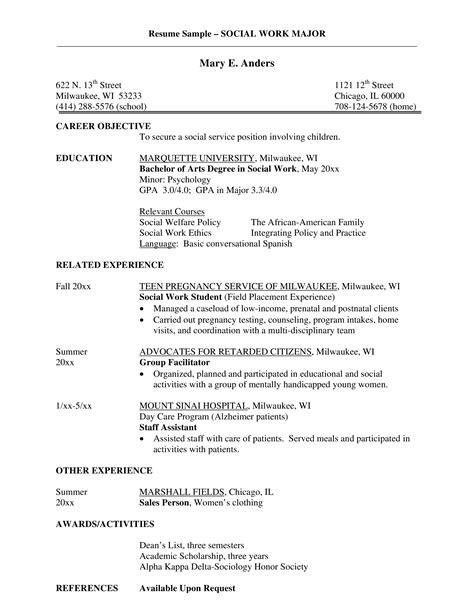 Major Social Worker Resume How To Draft A Major Social Worker Resume