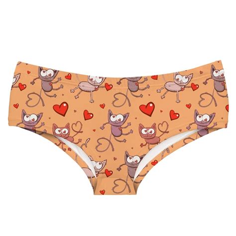 Leimolis Crazy Lady Cat Orange Funny Print Sexy Hot Panties Female Kawaii Lovely Underwear Push