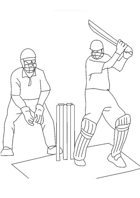 Coloring Pages Cricket Match Coloring Page