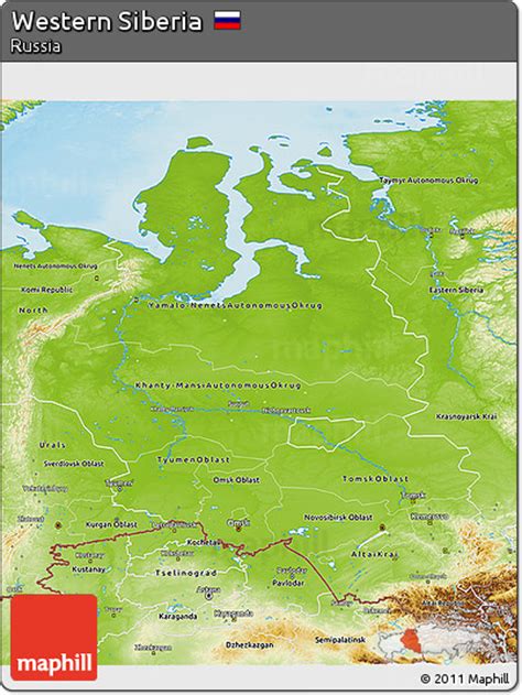 Free Physical 3d Map Of Western Siberia