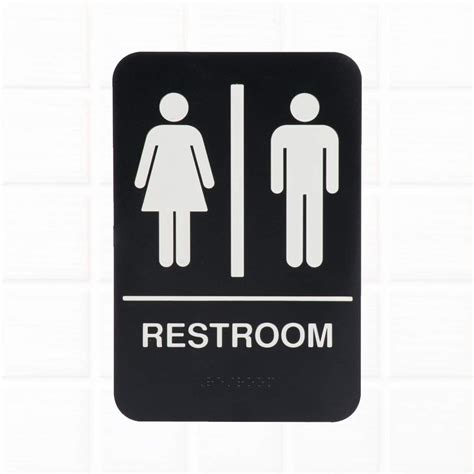 Buy Ada Unisex Restroom Sign With Braille Black And White 9 X 6