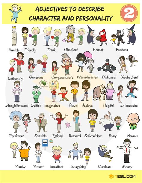 English Adjectives For Describing Character And Personality English Adjectives Personality