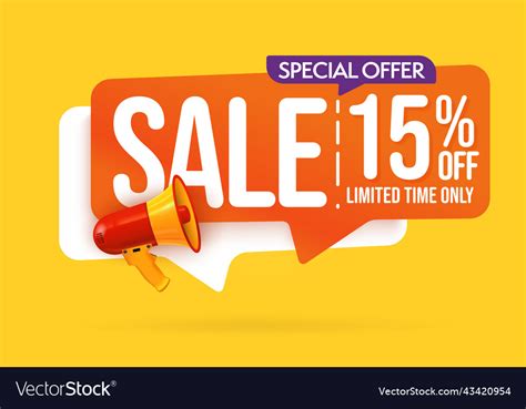 Sale With 15 Percent Off Discount Sticker Template
