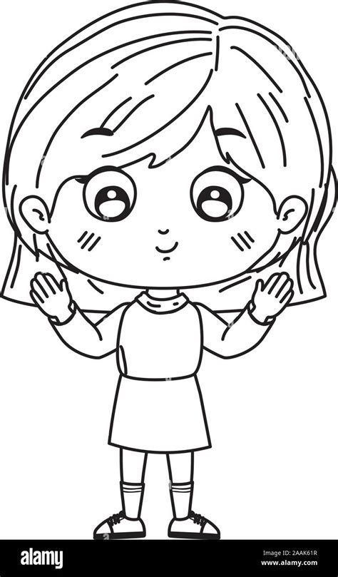 Clip Art Young Girl Black And White Stock Photos And Images Alamy