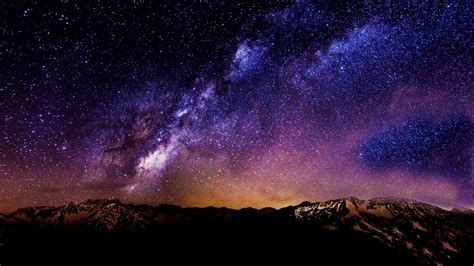 1920x1080 Stars Night Landscape Starry Night Mountain Long Exposure