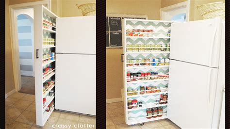 We extended the existing pantry wall by 12 and built in a pull out pantry. Build A Space-Saving Roll-Out Pantry that Fits Between the ...