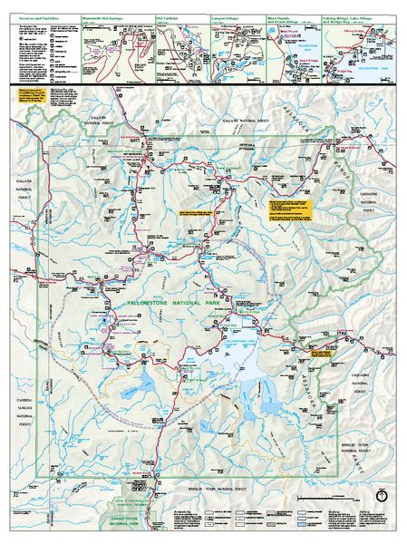 Map Yellowstone Park Wyoming London Top Attractions Map