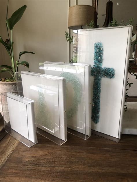 Frame Shadow Custom Acrylic Clear Lucite Box With Canvas Made Etsy