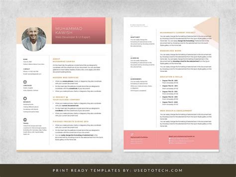 Personal Profile Design In Editable Ms Word Format Used