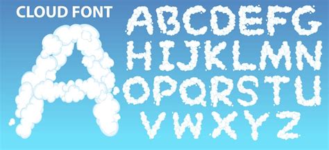 Cloud English Alphabet Font 419440 Vector Art At Vecteezy