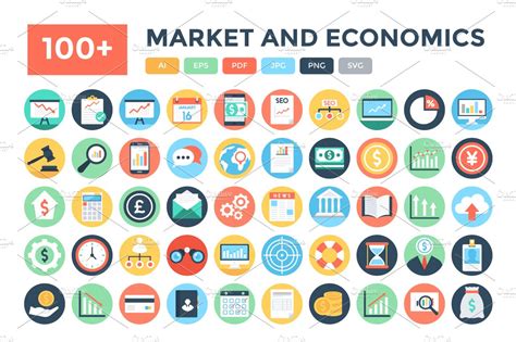 100 Flat Market And Economics Icons ~ Icons ~ Creative Market