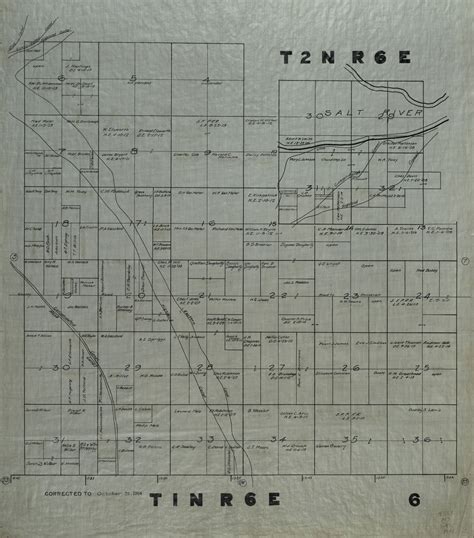 1914 Maricopa County Arizona Land Ownership Plat Map T1n R6e And