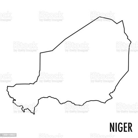 Niger Map Vector Line Illustration Stock Illustration Download Image