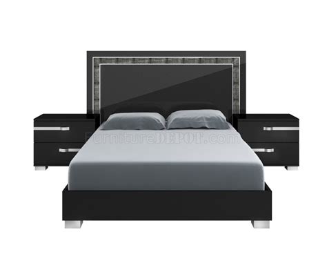 Volare Bedroom In High Gloss Black By At Home Usa Woptions