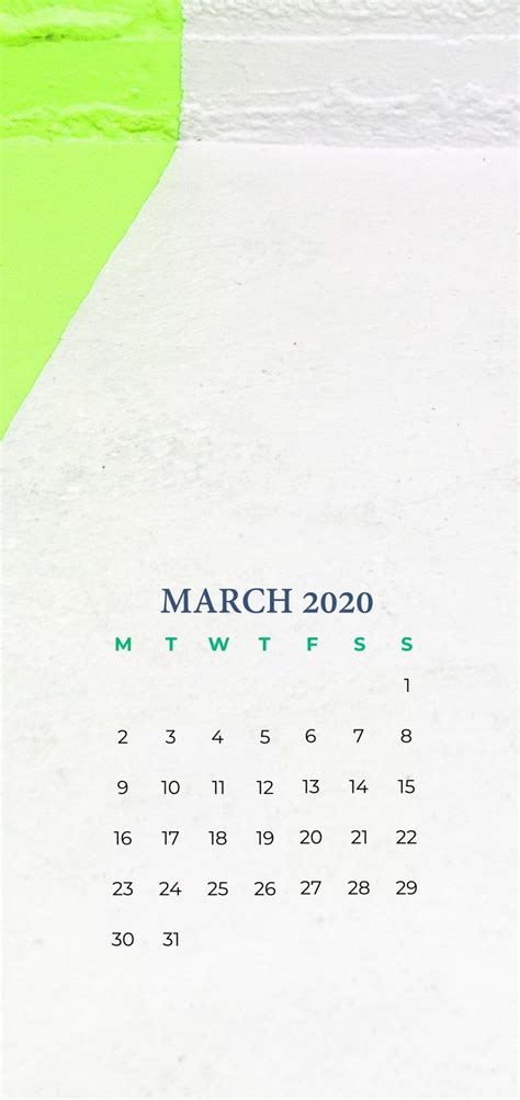 March 2020 Calendar Iphone Wallpapers Wallpaper Cave