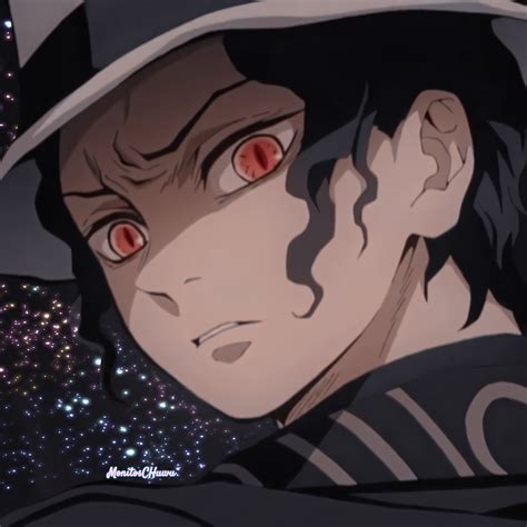 An Anime Character With Red Eyes And A Hat On Staring At The Stars In