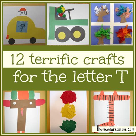 Add variety to your alphabet instruction with these 9 alphabet activities for preschoolers. Preschool Crafts for Letter T - The Measured Mom
