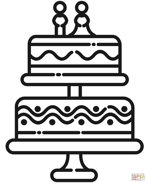 Wedding Cake Coloring Page Free Printable Coloring Pages