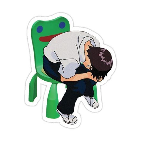 Shinji Ikari In The Froggy Chair Sticker By Idksis Neon Evangelion