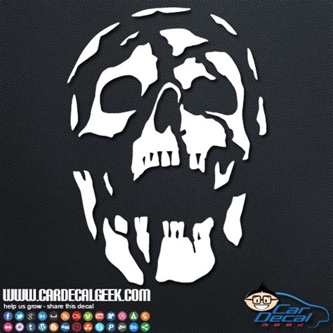 Awesome Decaying Skull Vinyl Car Window Decal Sticker