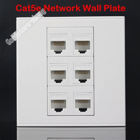 Home theater connections & cable management(3). Wall Socket Plate 6 Ports CAT5E Cat5 RJ45 LAN Ethernet ...