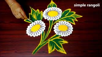 Easy Flower Rangoli Designs Using Tools Simple Creative Kolam With