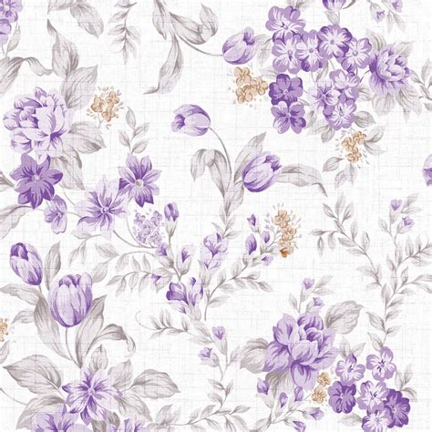 Papel De Parede Floral Flores Roxa Lilas Elo7