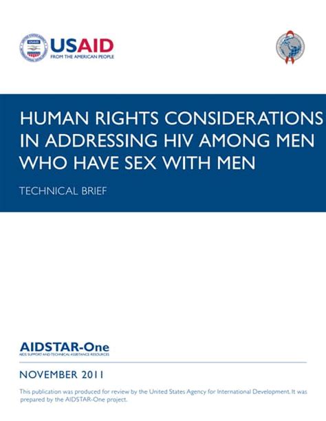 aidstar one technical brief human rights considerations in addressing hiv among men who have
