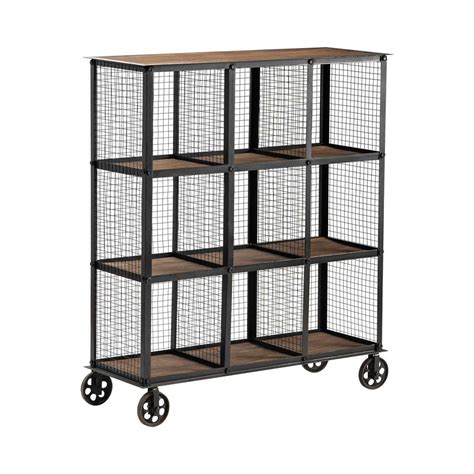 Crestview Collection Industria Metal And Wood Bookcase Cvfzr1004