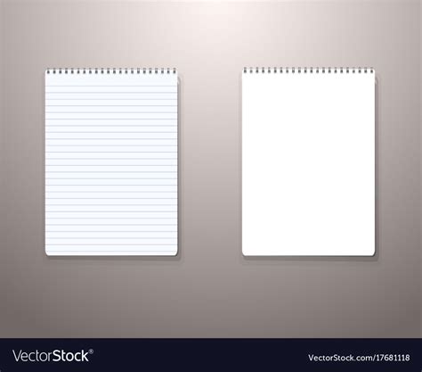 Notepad Template Realistic Blank Notepad Textbook Vector Image