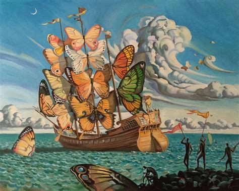 Lienzo Tela Barco De Mariposas Salvador Dalí 60 X 80 Cm 84811 En