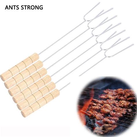 Ants Strong 6pcsset U Shaped Bbq Forksoutdoor Stainless Steel Meat