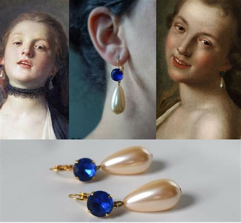 18th Century Blue And Pearl Earrings Paste Glass Earrings Etsy Blue