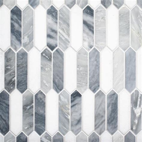 Dove Gray Picket Polished Marble Mosaic Marble Mosaic Marble Tile