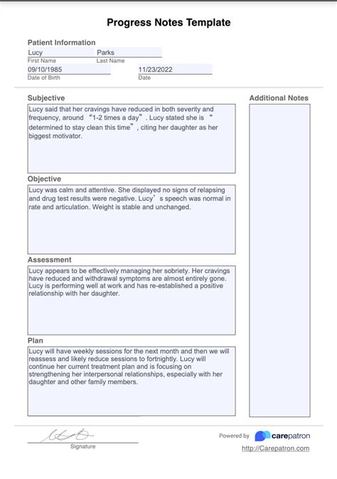 Progress Notes Template And Example Free Pdf Download