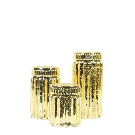 Ribbed Mercury Glass Vases