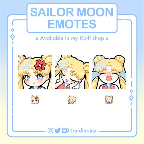 Set Sailor Moon Emote For Twitch Jandi No Iro S Ko Fi Shop Ko