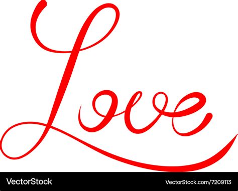 Word Love Script Royalty Free Vector Image Vectorstock