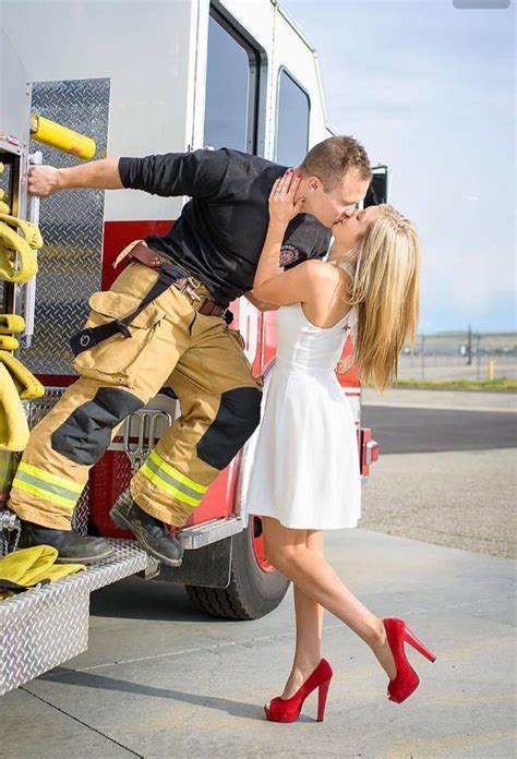 What Its Like To Be A Firefighters Girlfriend Firefighter Engagement Pictures Wedding