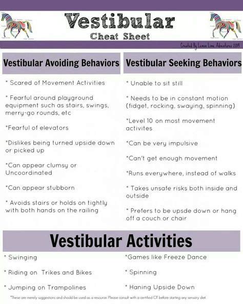 Vestibular Activities Vestibular System Movement Activities Ot