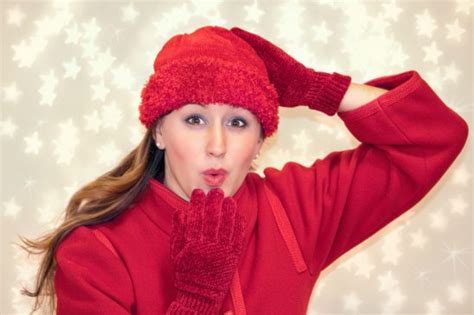 blowing kiss woman red cold winter christmas xmas clean public domain