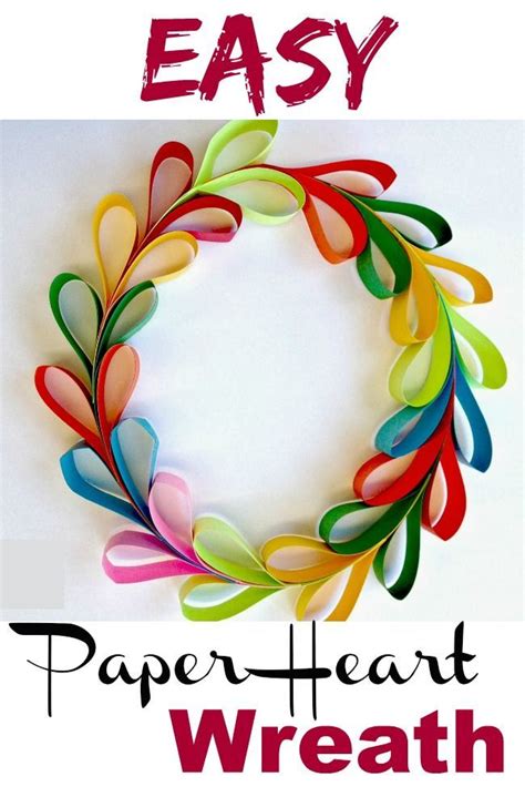 Paper Heart Wreath For Any Holiday Valentine Paper Crafts Easy