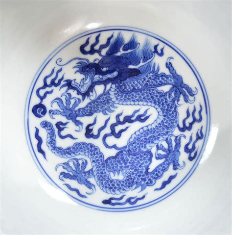 Lot Detail Chinese Blue And White Dragon Bowl