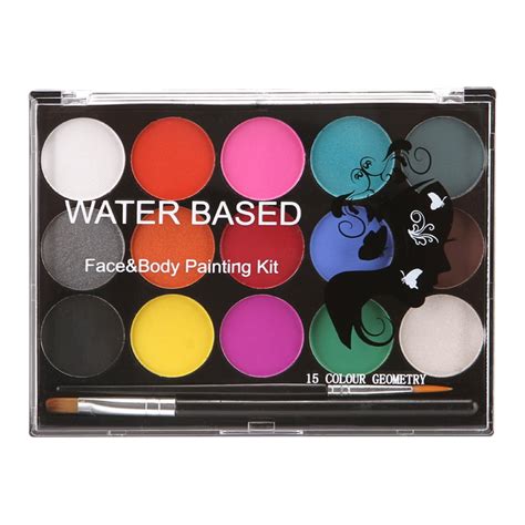 Face Paint Kit Professional Water Based Body Paint 15 Colors Washable