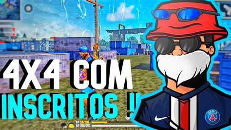 16 Free Fire Ao Vivo💜 💜4x4 Com Inscritos💜 💜 4v4 Agora💜 Hideki Youtube