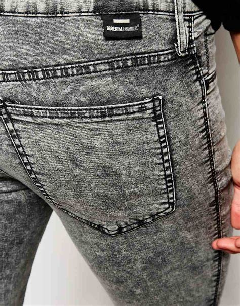 Lyst Dr Denim Jeans Kissy Low Spray On Extreme Super Skinny Gray