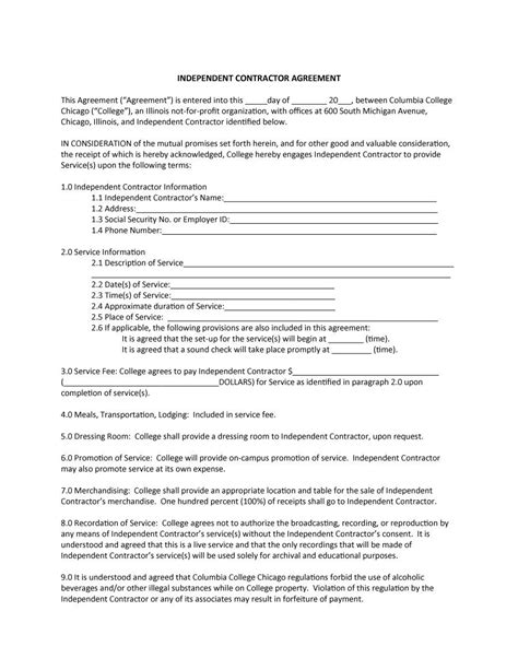 Free Printable Service Contract Forms Free Printable